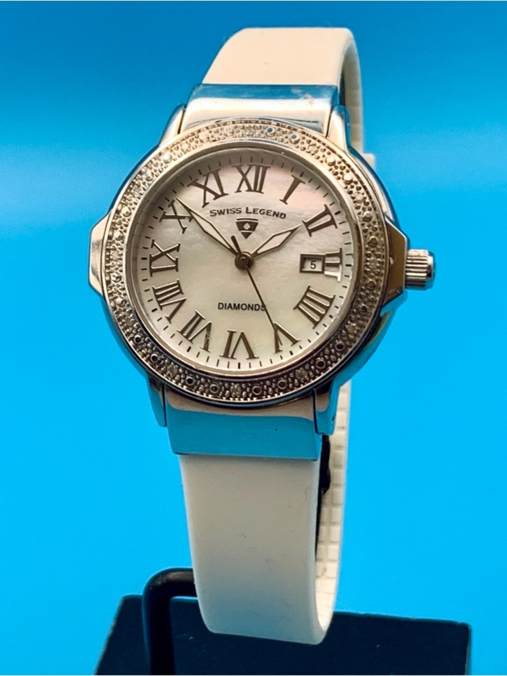 SWISS LEGEND SOUTH BEACH Women’s Diamond Swiss Quartz Watch MOP Working New Batt